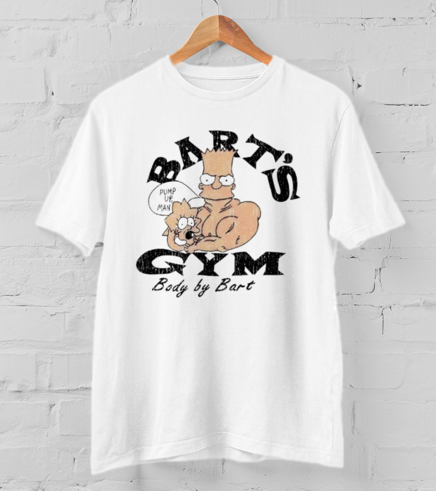 BART'S GYM Body By Bart Cartoon Characters T-Shirt