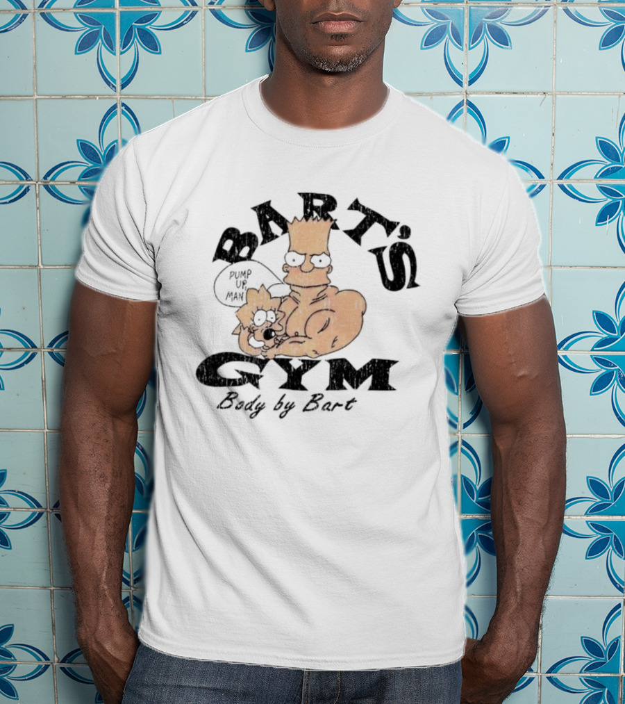 BART'S GYM Body By Bart Cartoon Characters T-Shirt