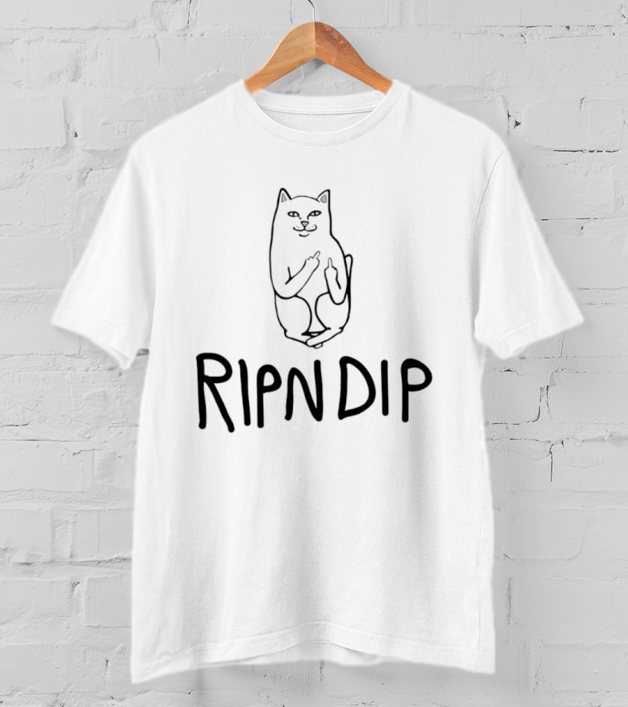 Lord Nermal Ripndip Cat Middle Fingers Flipping Fun T-Shirt