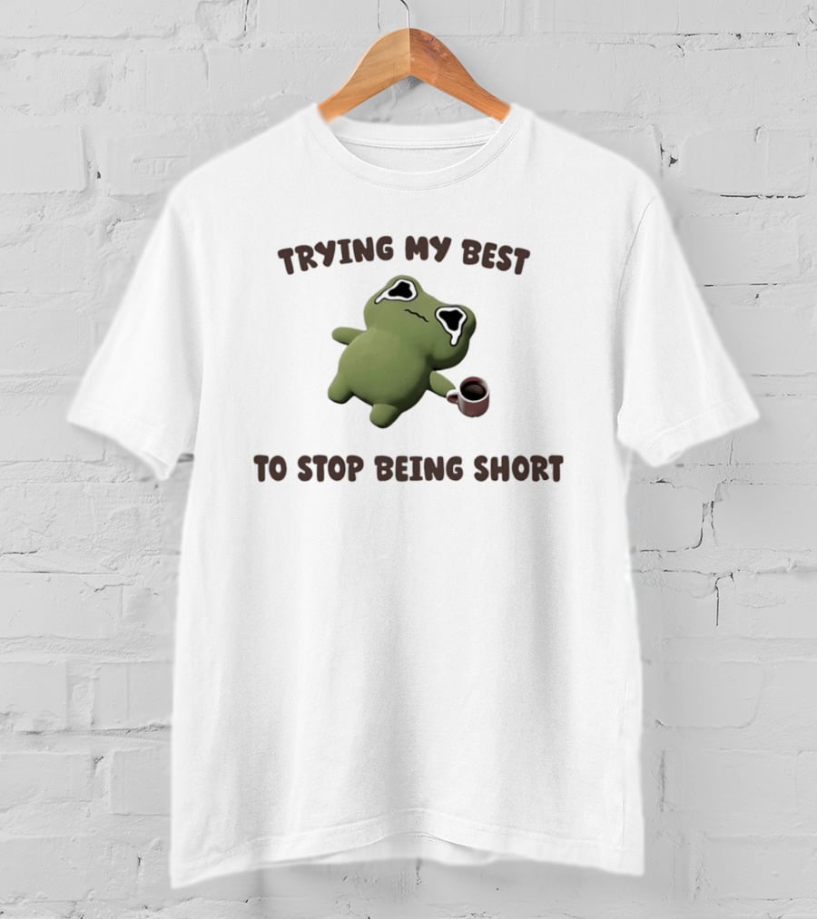 Trying My Best Crying Frog Meme Humor With Coffee Cup T-Shirt
