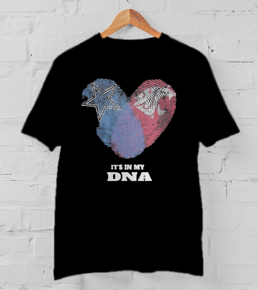 Cowboys Texas Tech Red Raiders It's In My DNA Fingerprint Heart T-Shirt
