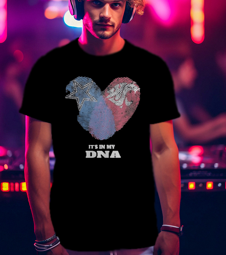 Cowboys Texas Tech Red Raiders It's In My DNA Fingerprint Heart T-Shirt