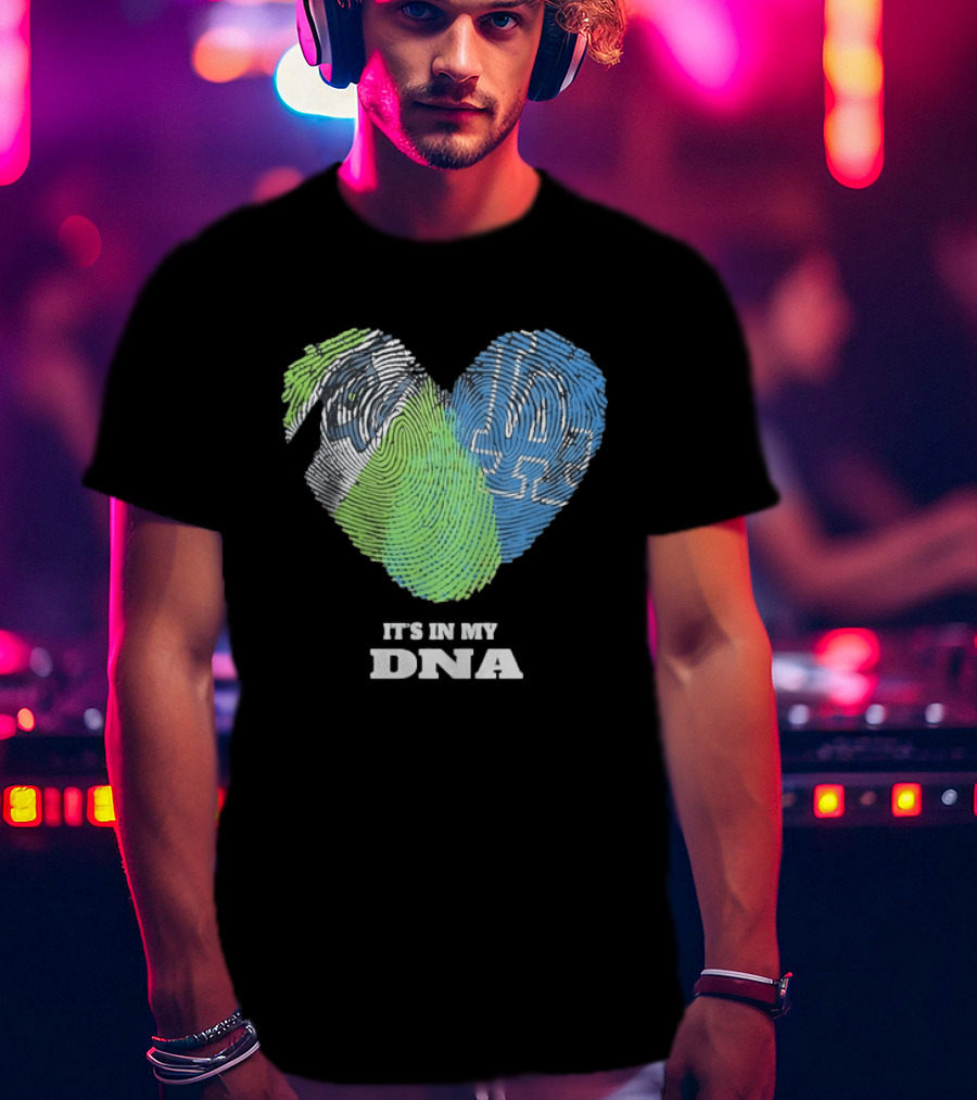 It's In My DNA Seattle Seahawks Los Angeles Dodgers Fingerprint T-Shirt