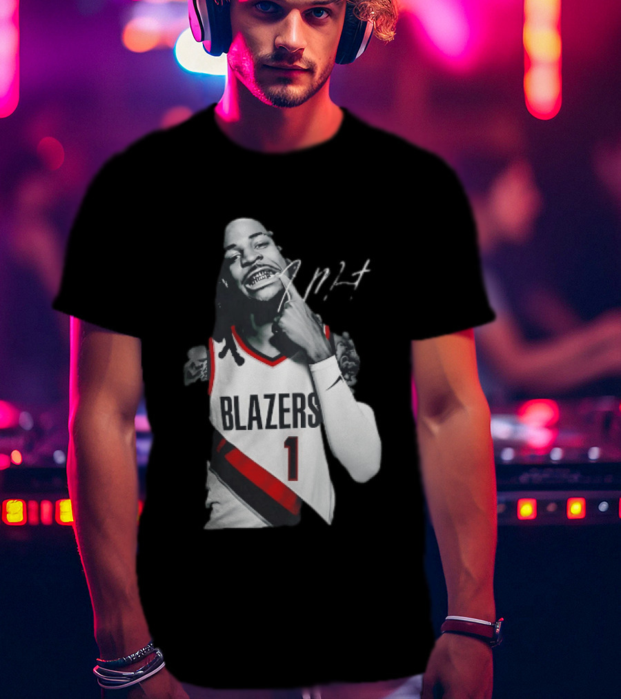 J MT Player Grills Number 1 Blazers T-Shirt