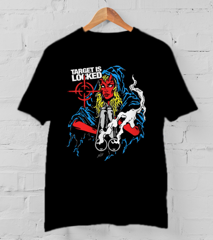 Target Is Locked Devil Woman Aiming Shotgun T-Shirt