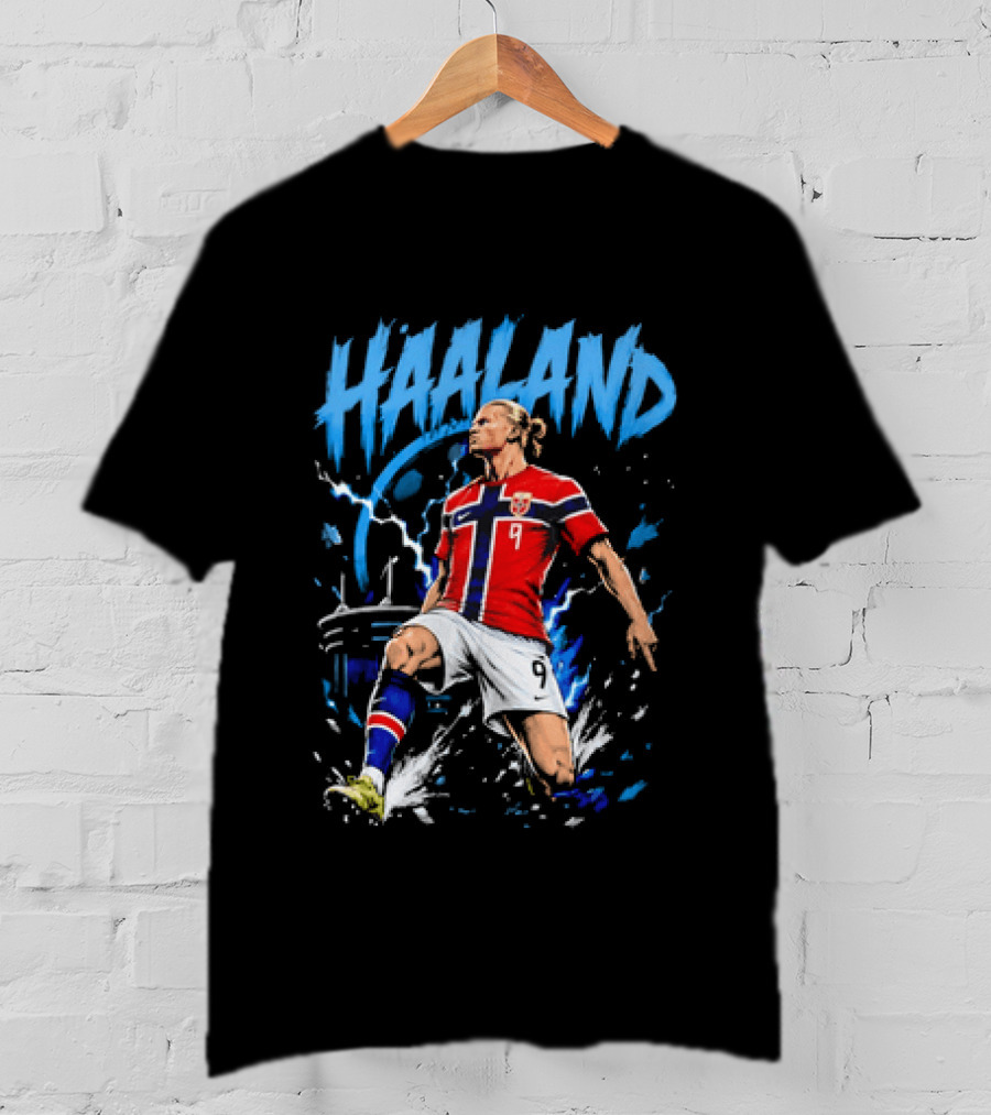 Haaland Norway National Team Born To Score Number 9 T-Shirt