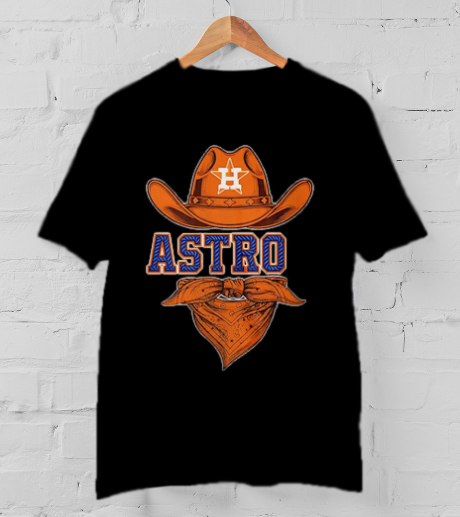 Houston Astros Cowboy Hat Bandana T-Shirt