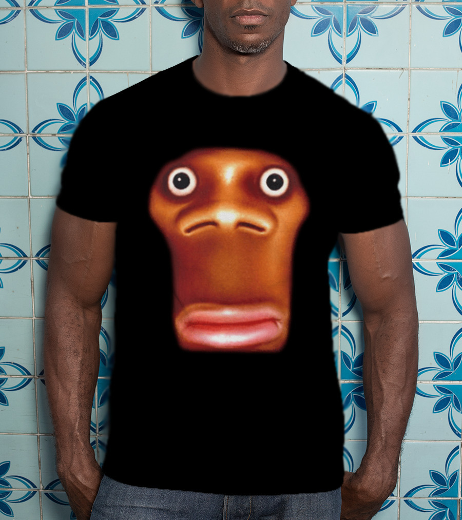 Stop Looking At Me Face Staring Meme Brown Expression T-Shirt