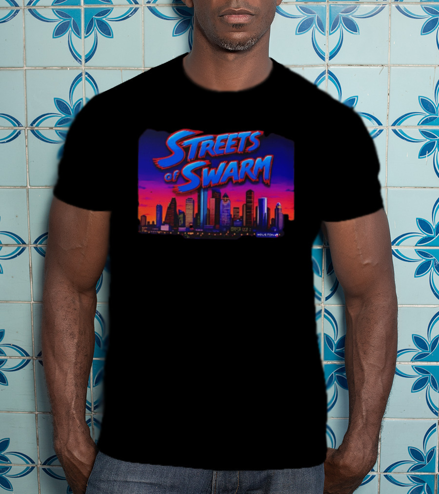 Streets Of Swarm Houston Texans Arcade Skyline Skyline T-Shirt