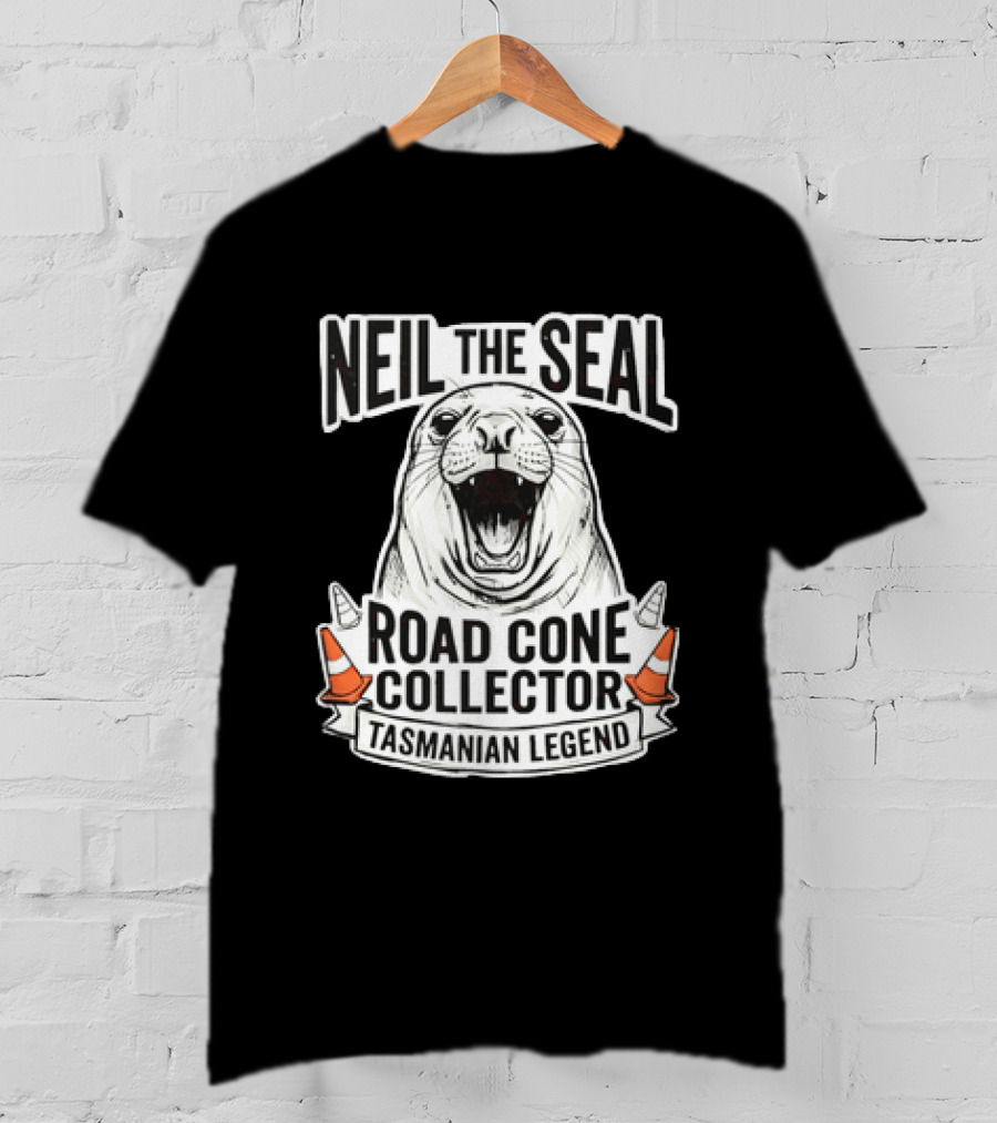 Neil The Seal Road Cone Collector Tasmanian Legend T-Shirt