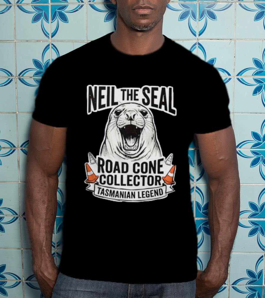 Neil The Seal Road Cone Collector Tasmanian Legend T-Shirt