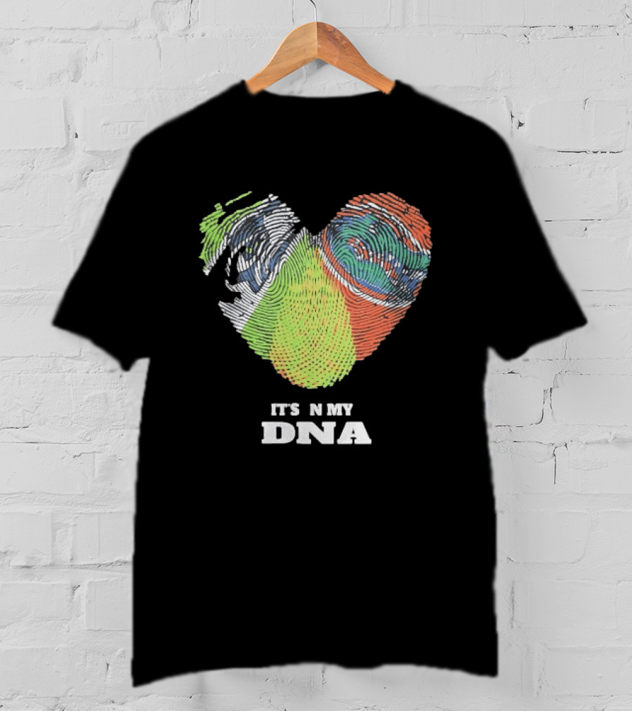 It's In My DNA Ireland And India Fingerprint Heart T-Shirt