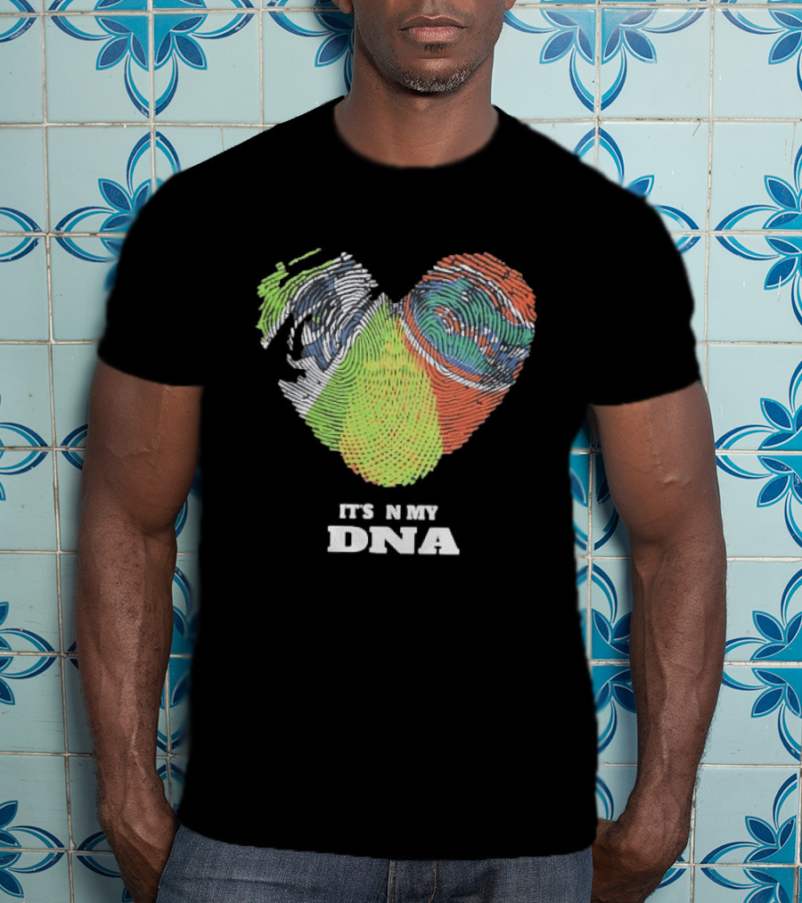 It's In My DNA Ireland And India Fingerprint Heart T-Shirt