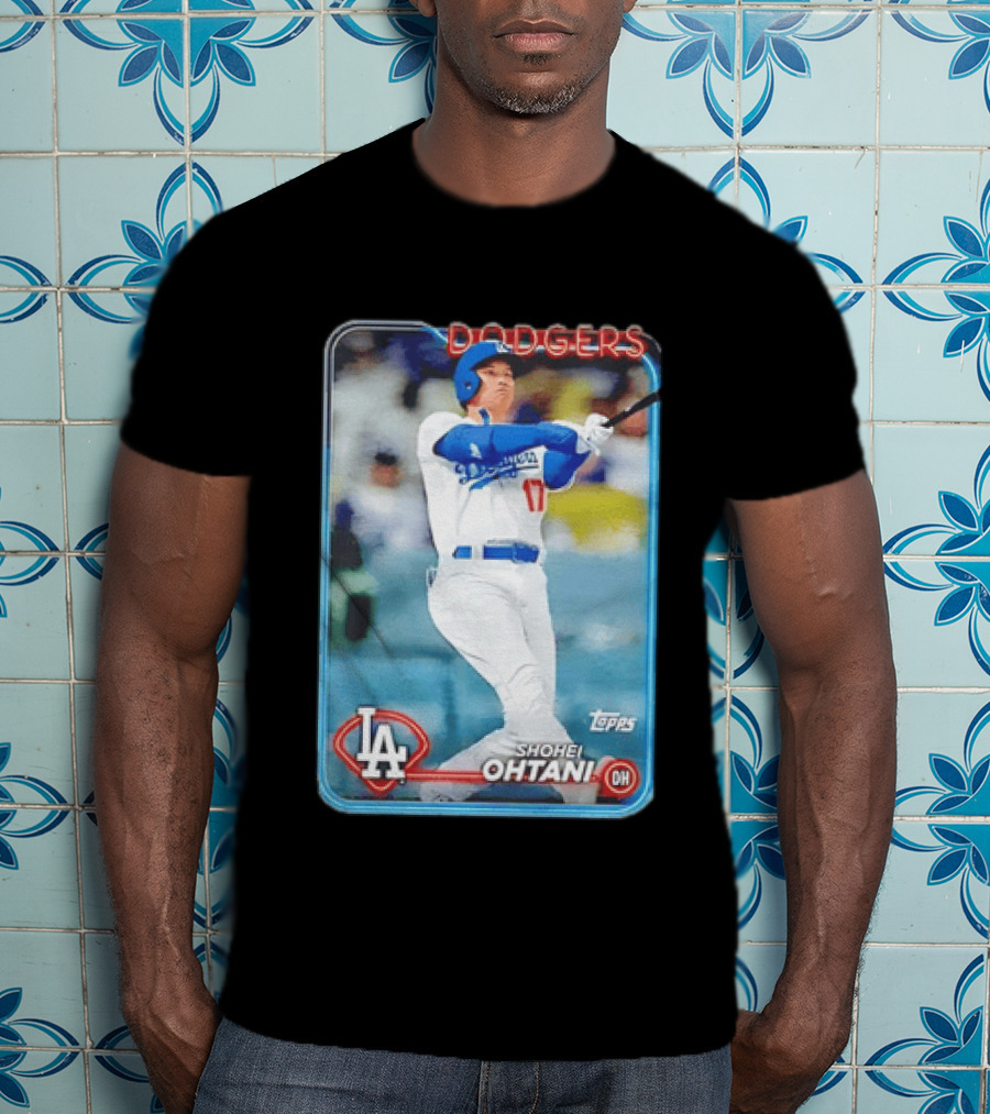 Topps Shohei Ohtani LA Dodgers Batter Neon Script T-Shirt
