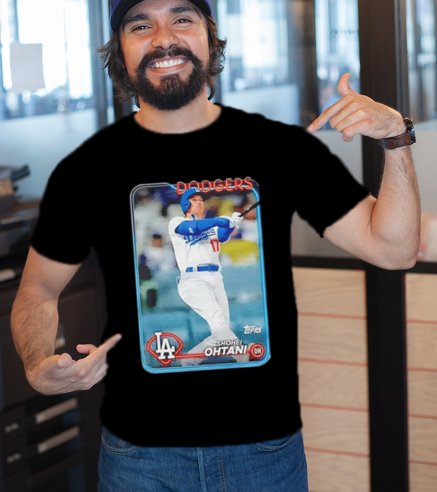 Topps Shohei Ohtani LA Dodgers Batter Neon Script T-Shirt