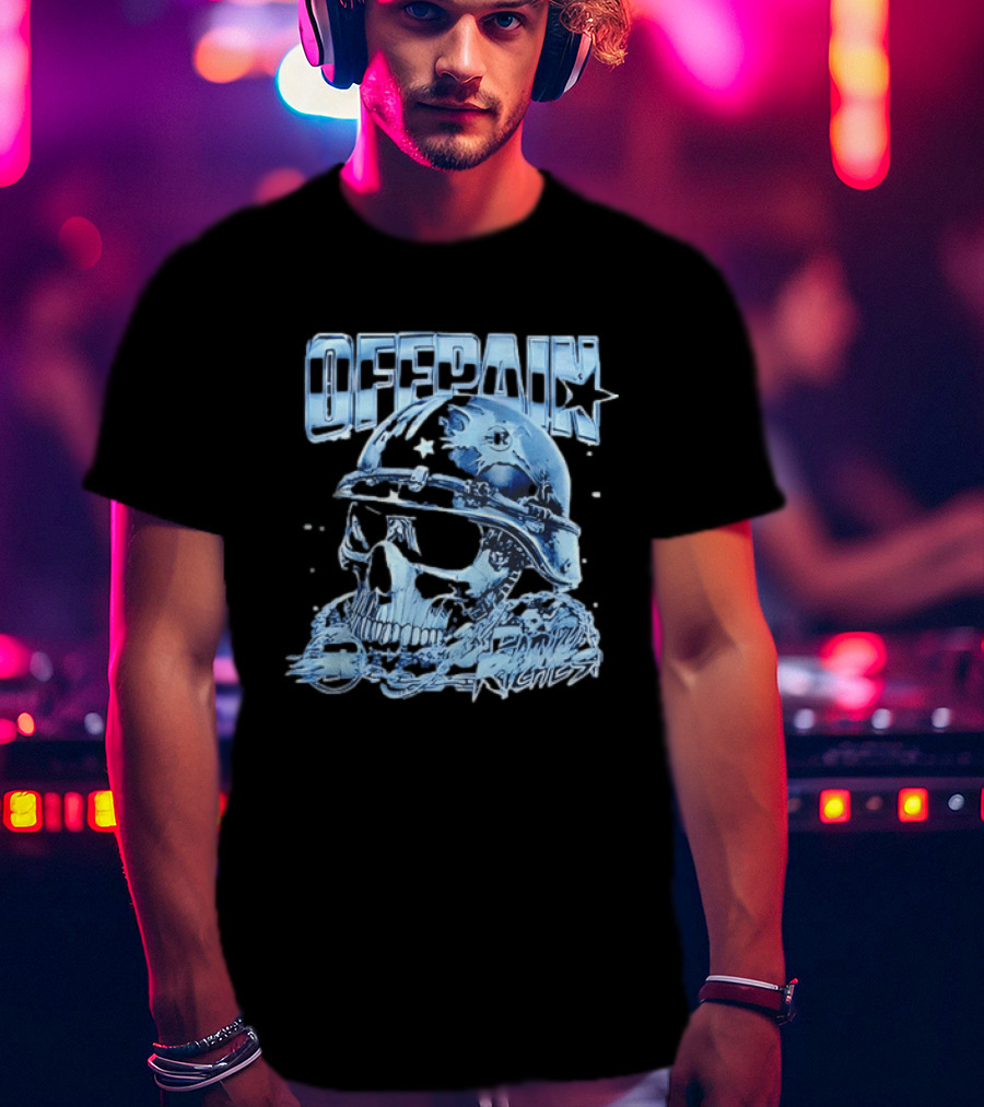 Offpain Riches Skull Helmet Military Style Star T-Shirt