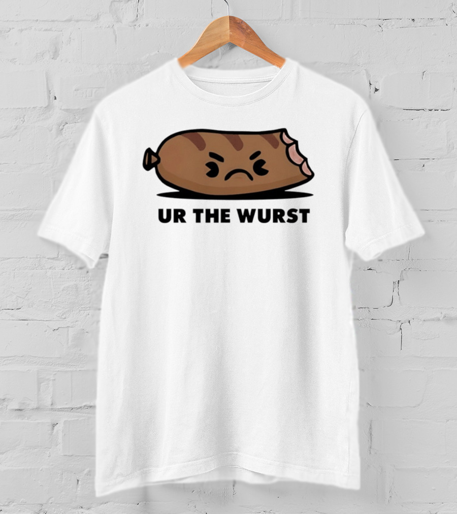 Angry Sausage Ur The Wurst Pun Humor T-Shirt