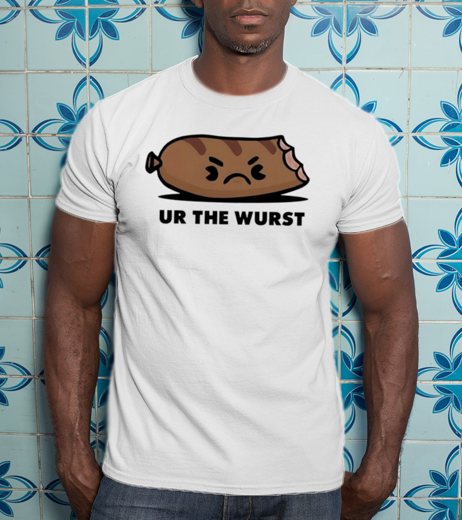 Angry Sausage Ur The Wurst Pun Humor T-Shirt
