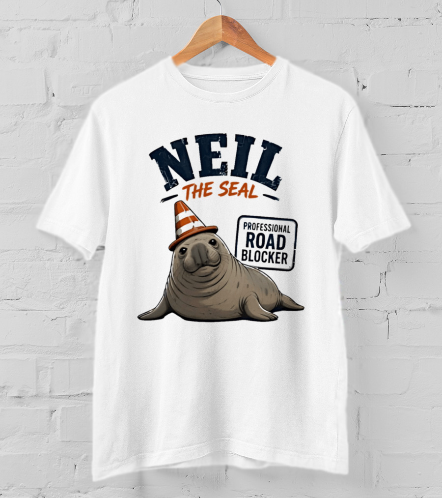 Neil The Seal Traffic Cone Hat Professional Road Blocker T-Shirt