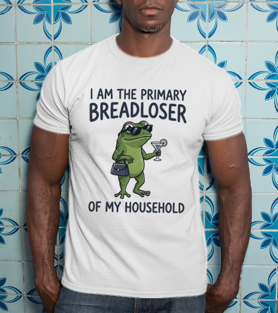 I Am The Primary Breadloser Frog Drinking Cocktail With Handbag And Shades T-Shirt