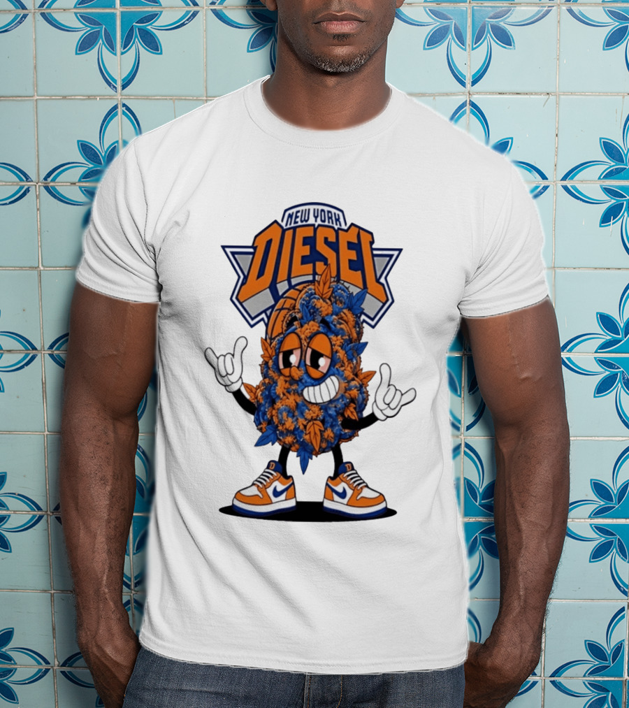 New York Diesel Basketball Weed Character Sneakers T-Shirt