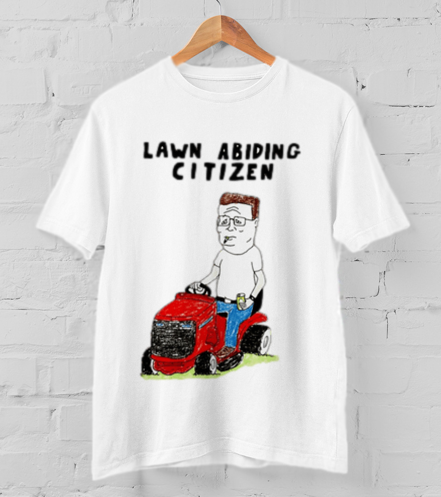 Lawn Abiding Citizen Hank Hill Cartoon Riding Mower Image T-Shirt