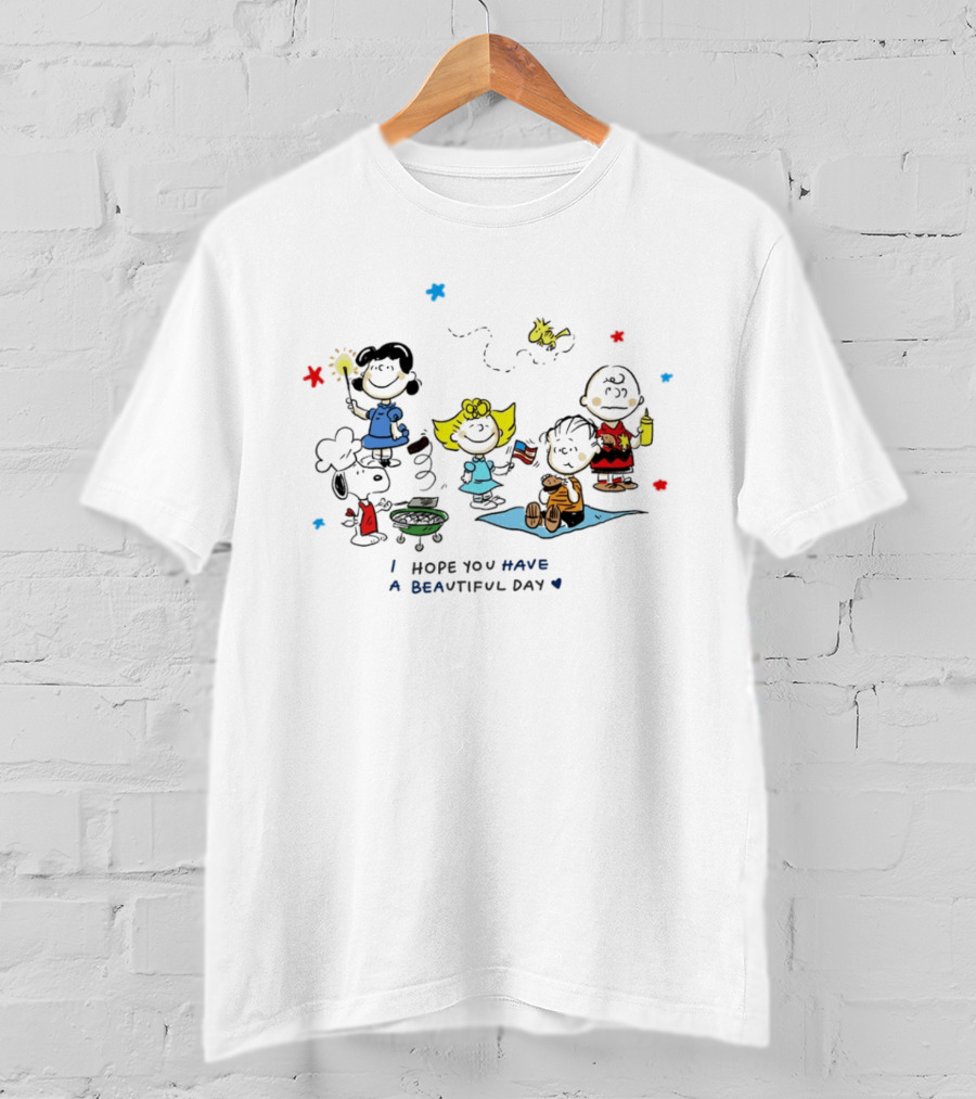 Peanuts Gang Fourth Of July Celebration I Hope You Have A Beautiful Day T-Shirt