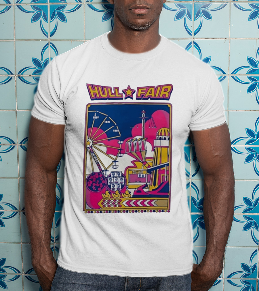 Hull Fair Ferris Wheel Carnival Rides And Helter Skelter T-Shirt