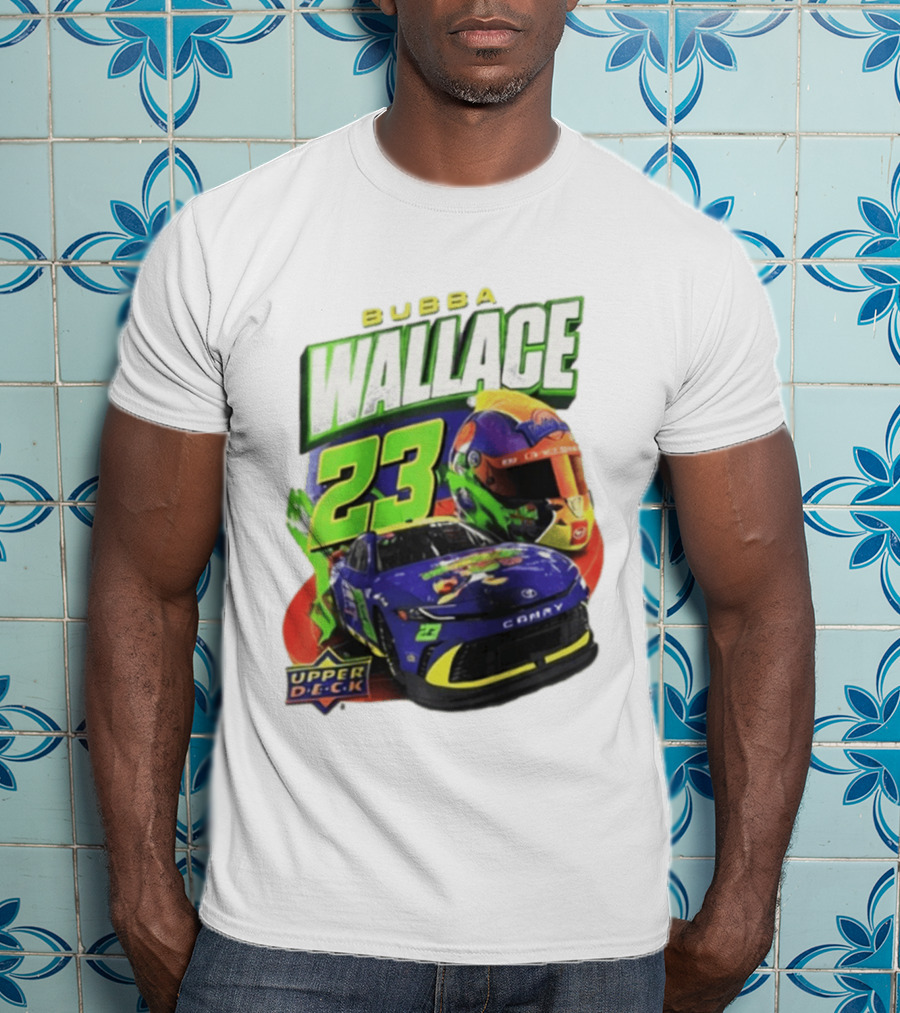 Space Jam's 30th Anniversary Bubba Wallace 23 Upper Deck Racing Car Helmet T-Shirt