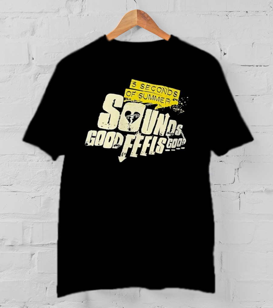 5 Seconds Of Summer Sounds Good Feels Good Heart Arrow T-Shirt