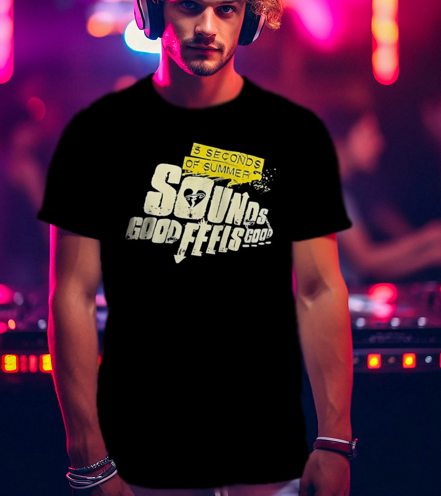 5 Seconds Of Summer Sounds Good Feels Good Heart Arrow T-Shirt