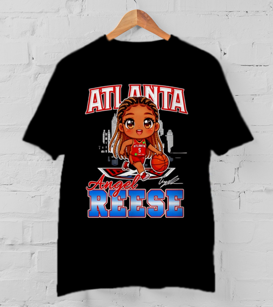 Atlanta Angel Reese Caricature Basketball Player Cartoon T-Shirt