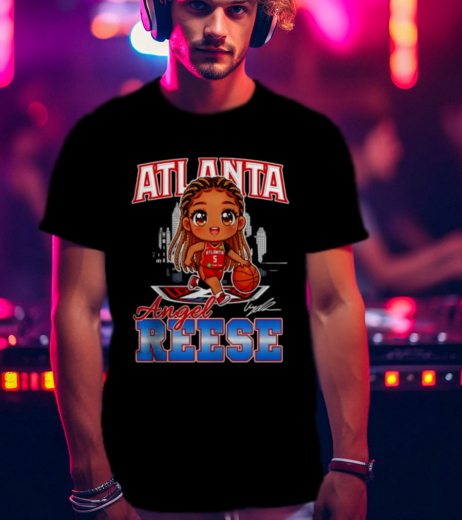 Atlanta Angel Reese Caricature Basketball Player Cartoon T-Shirt