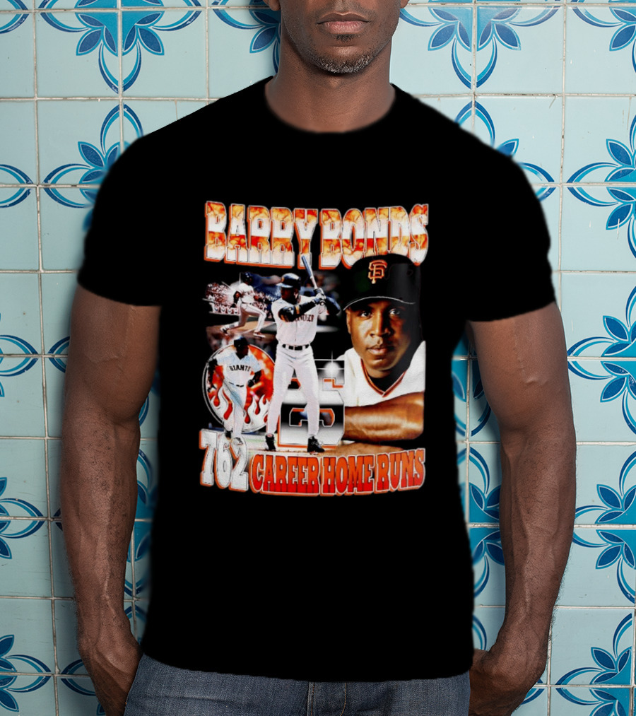 Barry Bonds Giants 25 San Francisco 762 Career Home Runs T-Shirt