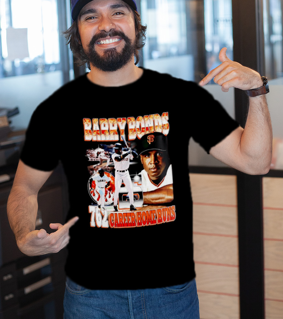 Barry Bonds Giants 25 San Francisco 762 Career Home Runs T-Shirt
