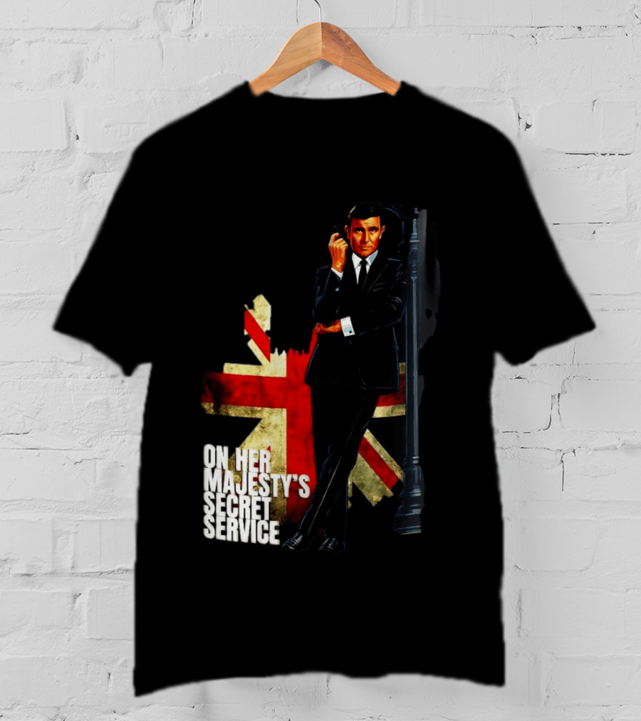 James Bond On Her Majesty's Secret Service British Flag Spy T-Shirt