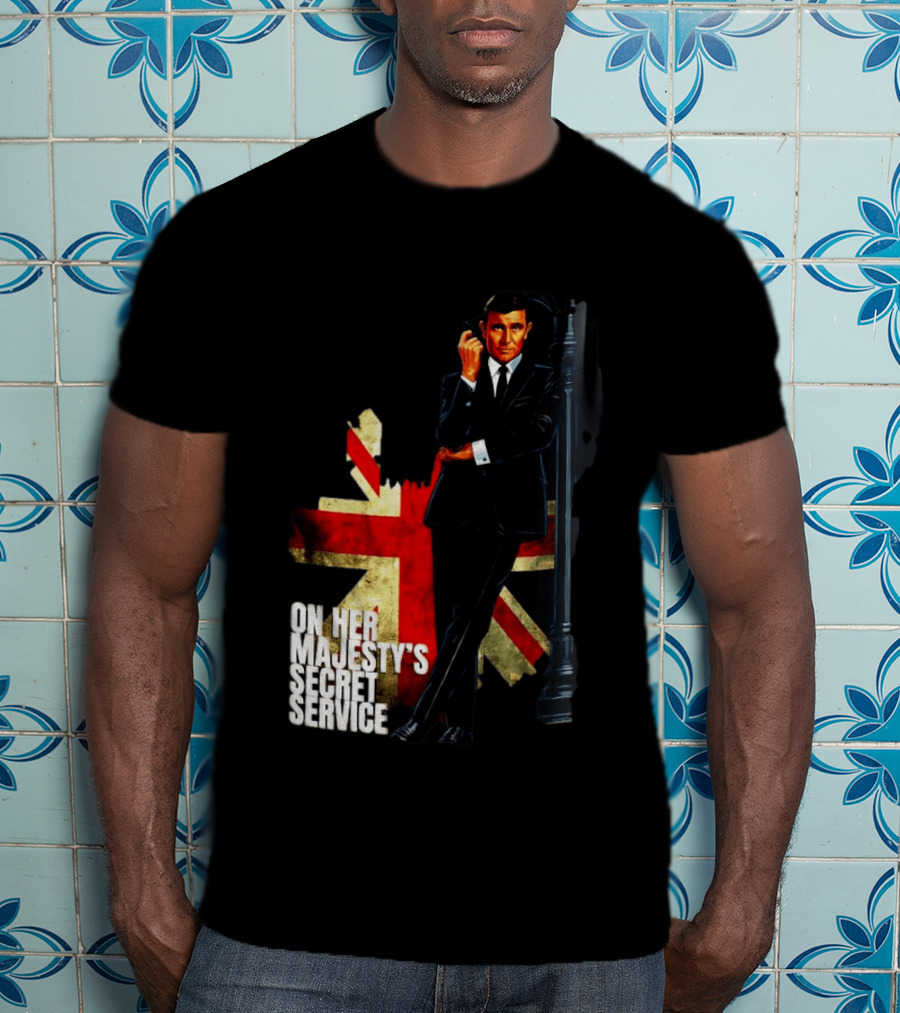 James Bond On Her Majesty's Secret Service British Flag Spy T-Shirt
