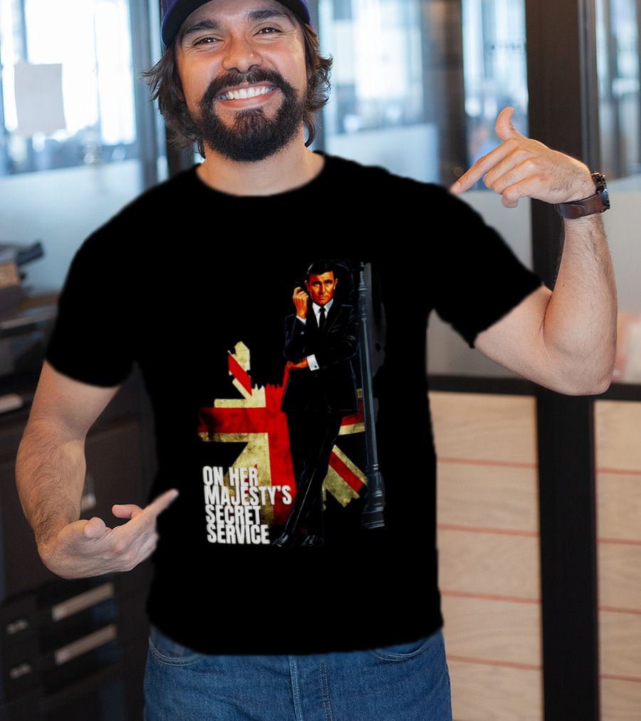 James Bond On Her Majesty's Secret Service British Flag Spy T-Shirt