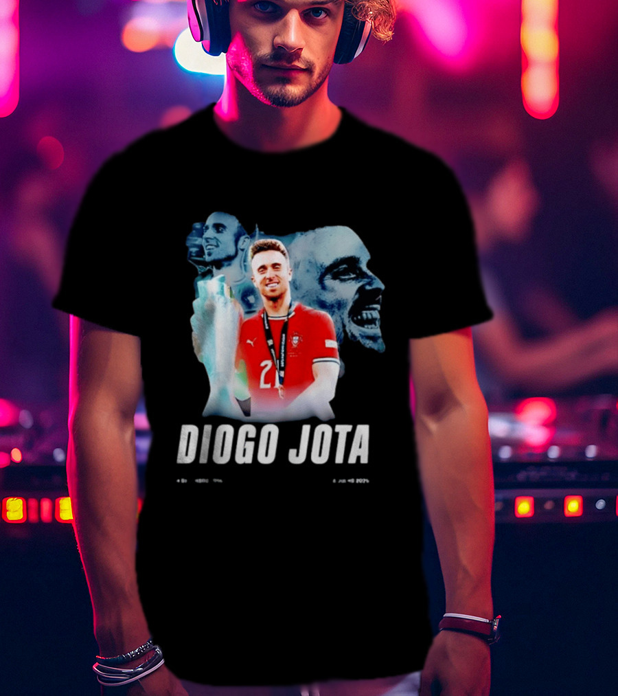 Diogo Jota Portugal National Football Team Collage 4 Dezembro 1996 8 Julho 2026 T-Shirt