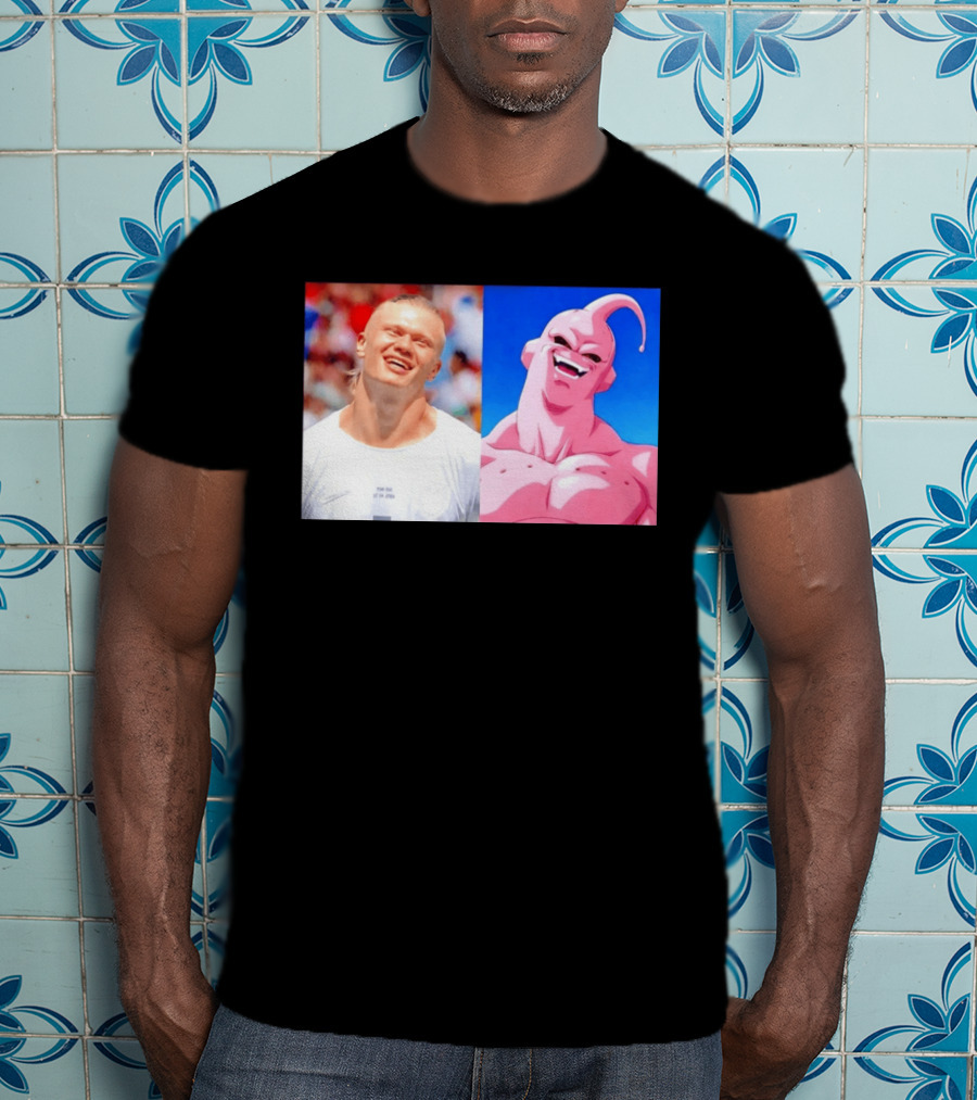 Erling Haaland Majin Buu Dragon Ball Z Comparison T-Shirt
