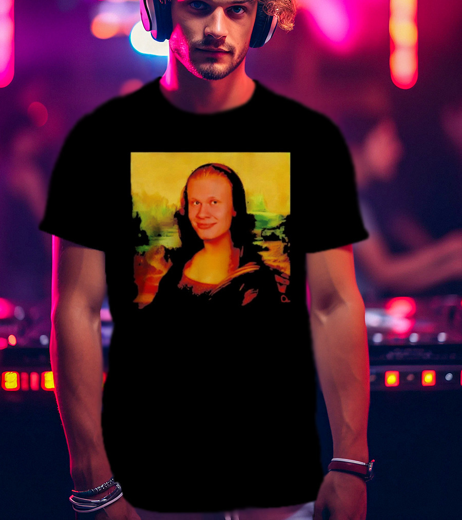 Mona Lisa Erling Haaland Manchester City Meme T-Shirt