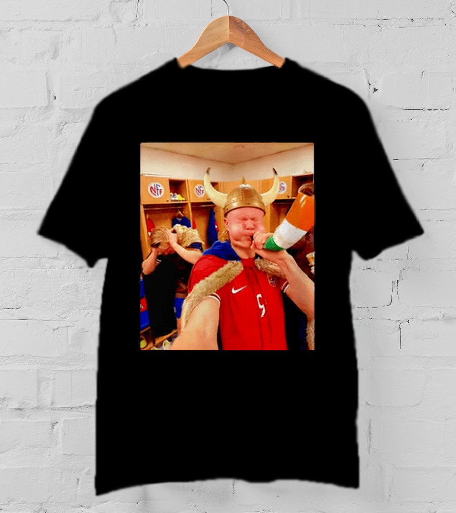 Erling Haaland Norway No 9 Viking Football Celebration Locker Room T-Shirt