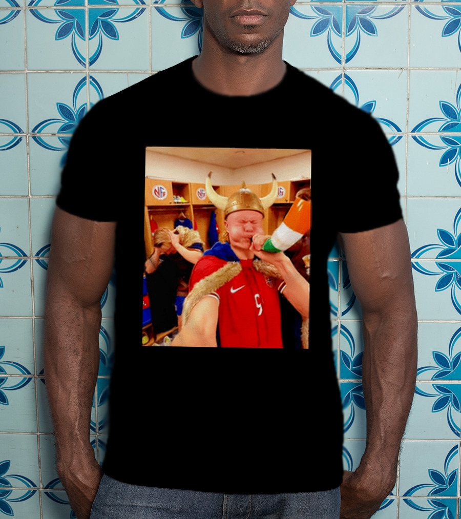 Erling Haaland Norway No 9 Viking Football Celebration Locker Room T-Shirt