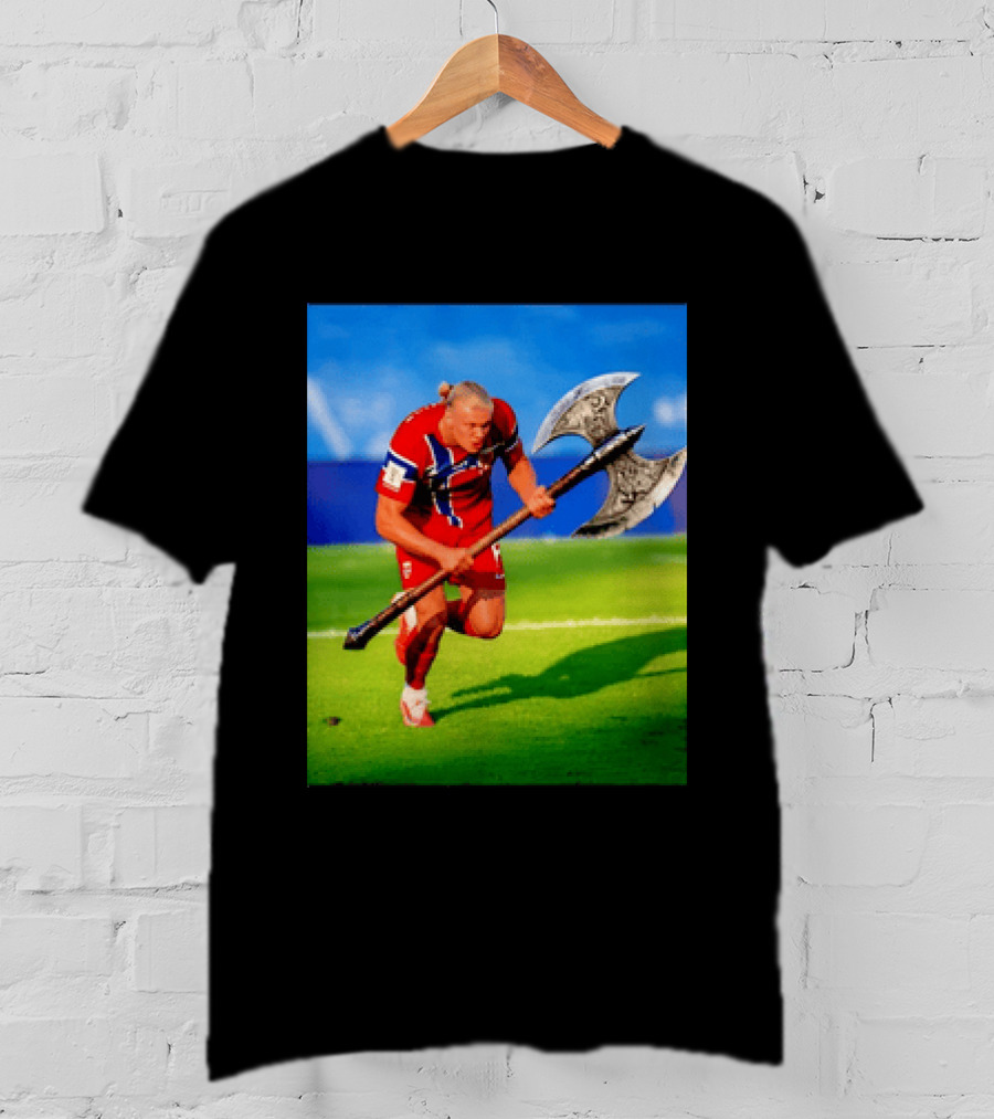 Erling Haaland Norway Viking Warrior Meme Football Team T-Shirt