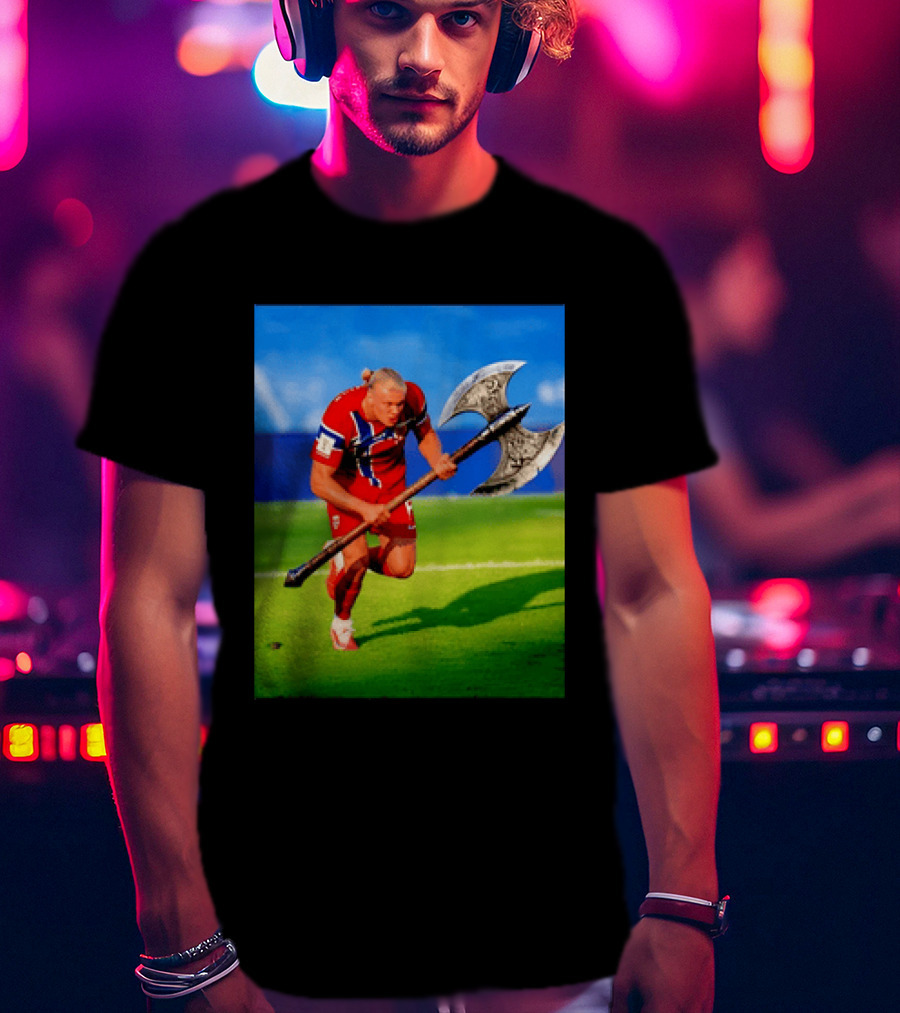 Erling Haaland Norway Viking Warrior Meme Football Team T-Shirt