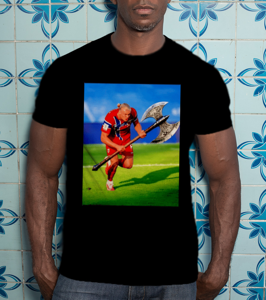 Erling Haaland Norway Viking Warrior Meme Football Team T-Shirt
