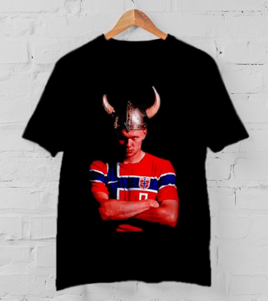 Erling Haaland Norway National Football Team Viking Helmet T-Shirt