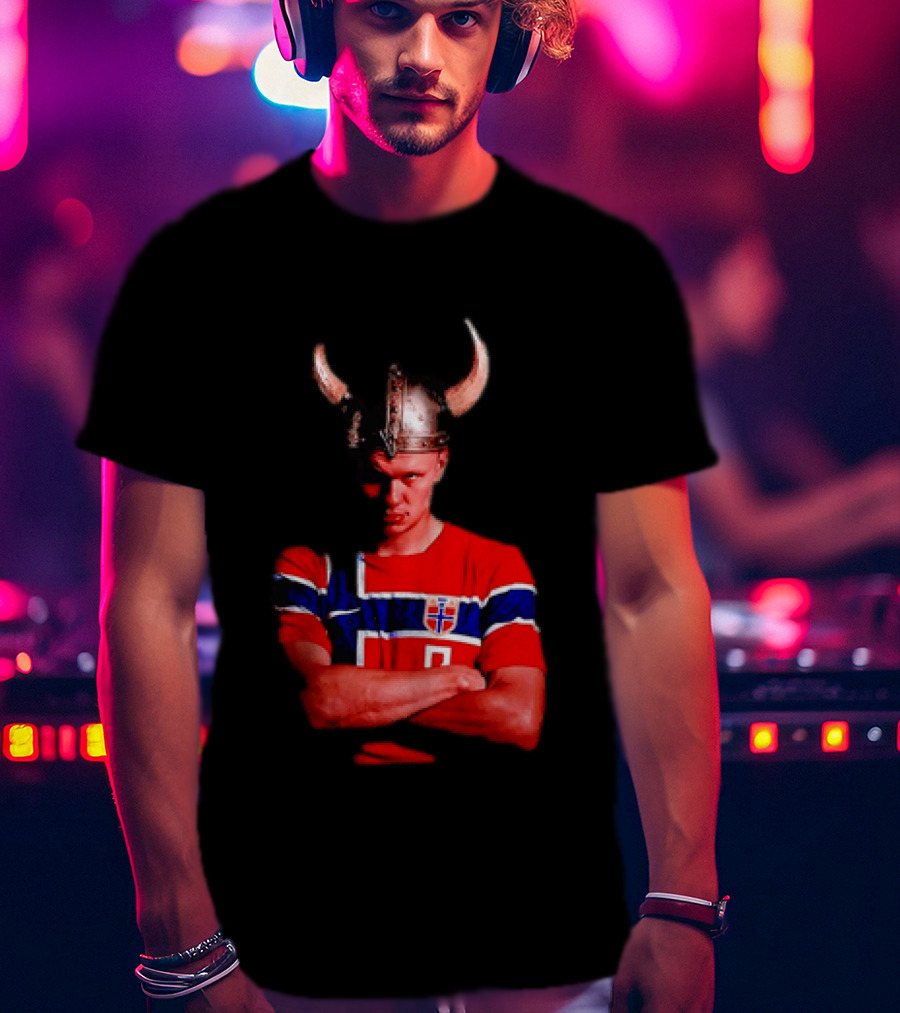 Erling Haaland Norway National Football Team Viking Helmet T-Shirt