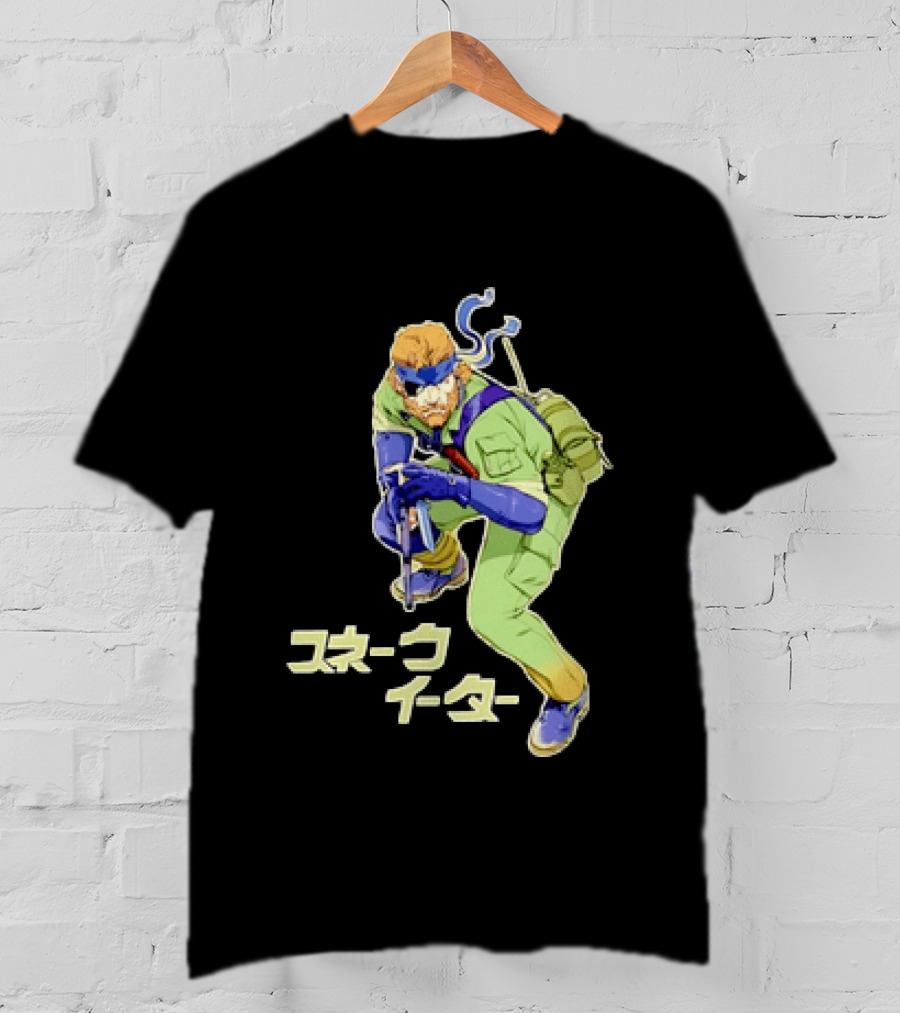 Naked Snake Metal Gear Solid Snake Eater Crouching Pose Japanese T-Shirt