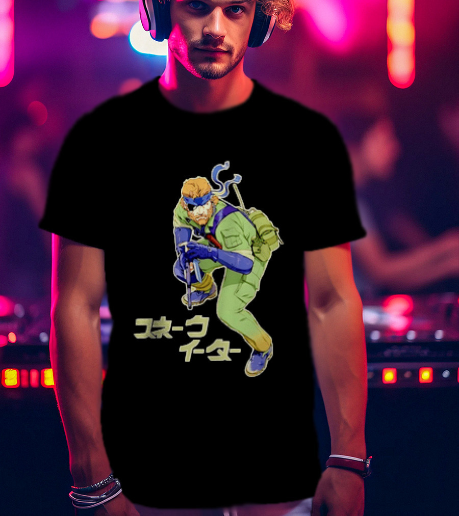 Naked Snake Metal Gear Solid Snake Eater Crouching Pose Japanese T-Shirt